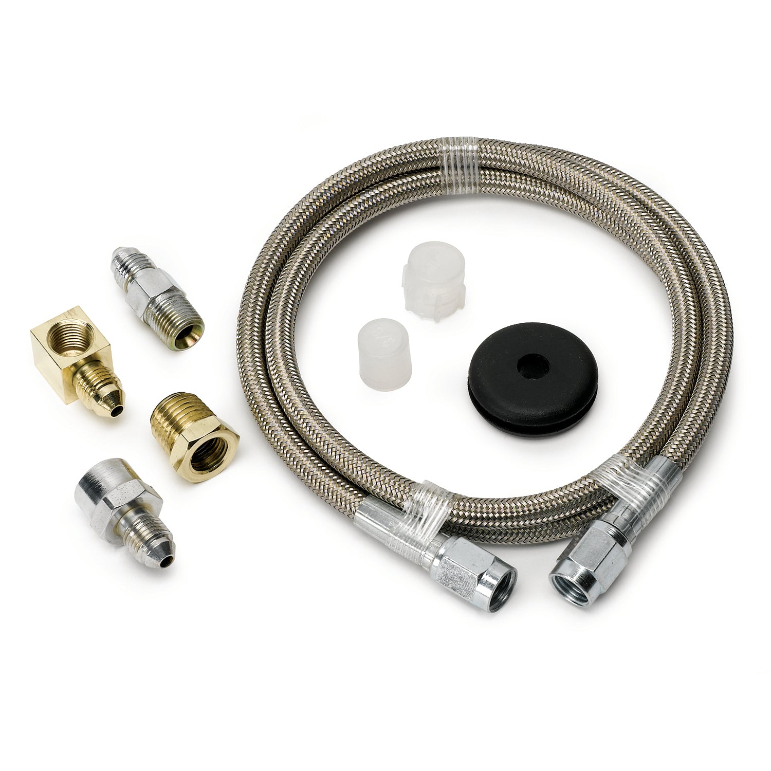 AutoMeter Line Braided Stainless Steel No.3 Dia. 3ft. Length -3AN And 1/8in. NPT Female Fittings - 3234