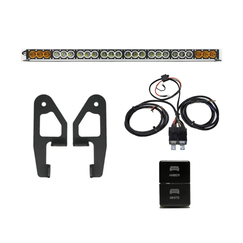 Cali Raised 10-24 Toyota 4Runner Roof Rack Front Light Bar Kit - CR4293 - front view