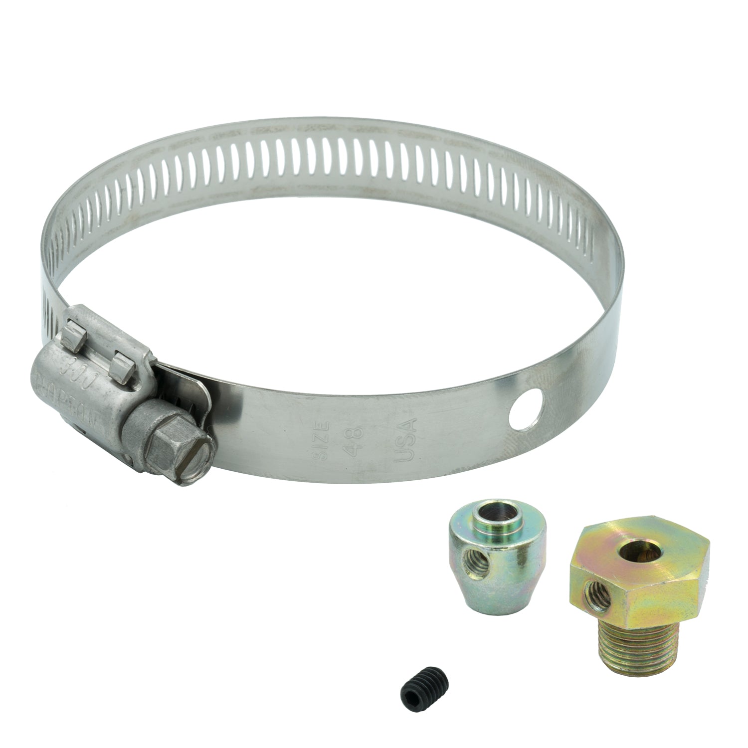 Autometer Thermocouple Fitting Kit 1/8in NPT Male w/ Set Screw and Band Clamp - 3256