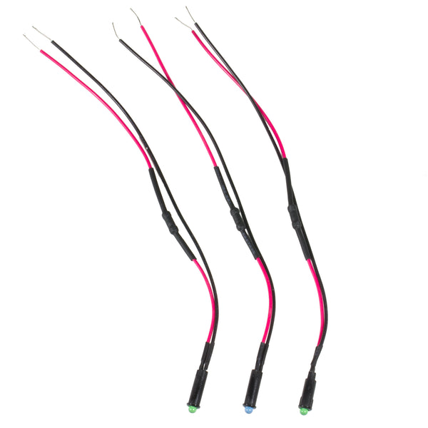 Autometer LED Indicator Light Kit 5/32in. (2 Green, 1 Blue) - 3283