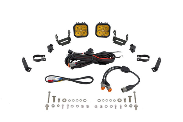 Diode Dynamics SS3 LED Bumper 1 3/4 In Roll Bar Kit Pro - Yellow SAE Fog (Pair) - DD7708 by Diode Dynamics - front view