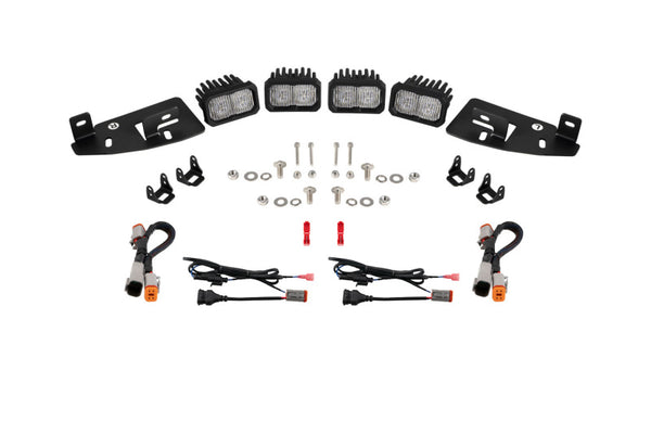 Diode Dynamics SSC2 LED Fog Pocket Kit for 2019-Present Ram - White Sport - DD7622 for 2019-2024 Ram 1500 - front view