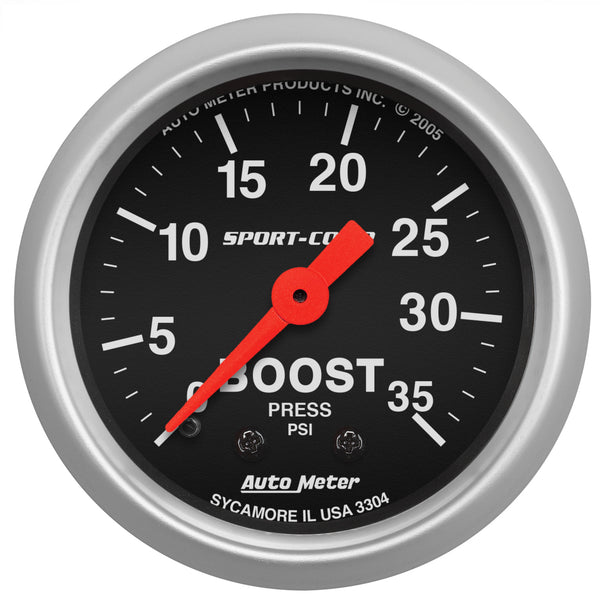 Autometer Sport-Comp 52mm 35 PSI Mechanical Boost Gauge - 3304