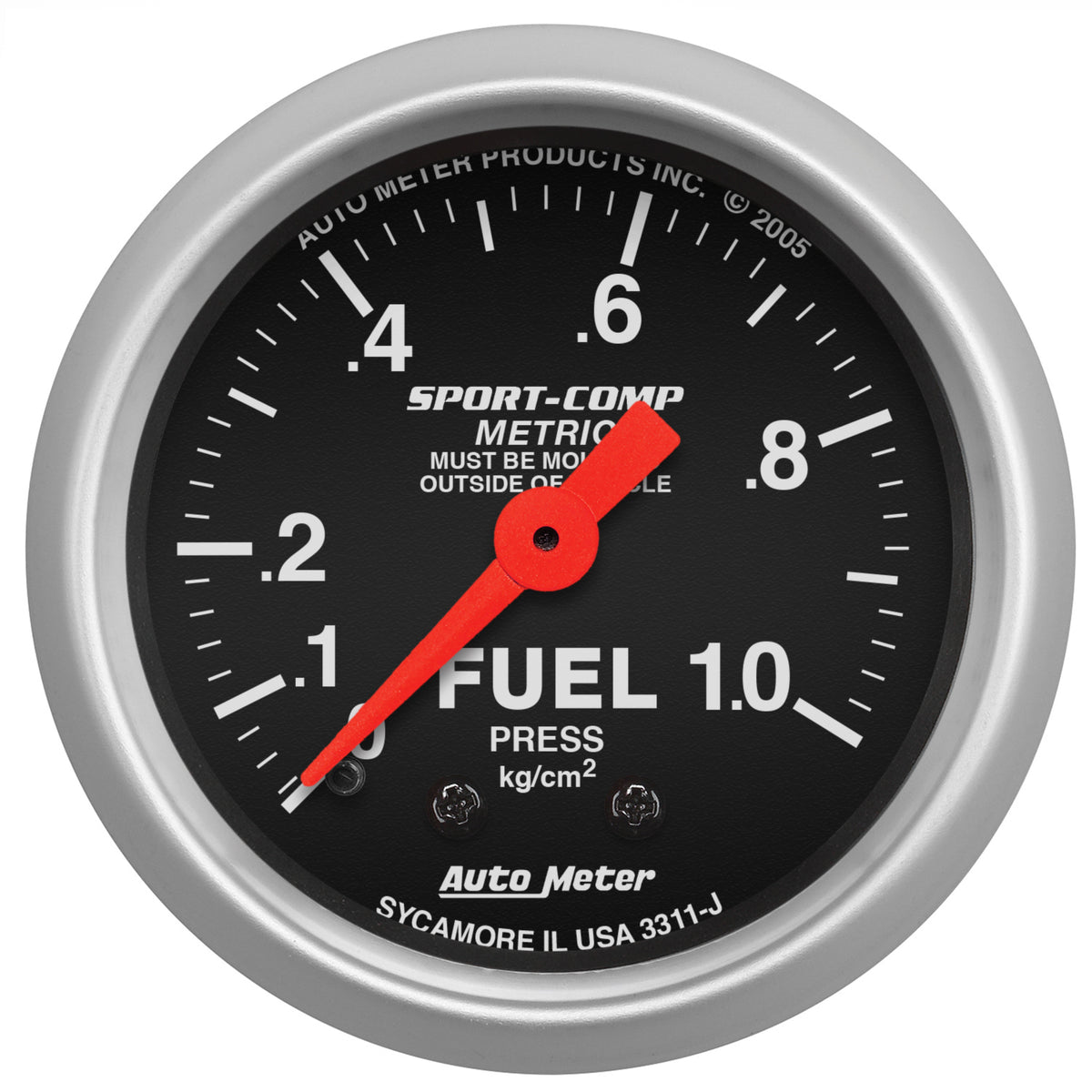 AutoMeter Gauge Fuel Pressure 2-1/16in. 1.0Kg/Cm2 Mechanical Sport-Comp - 3311-J