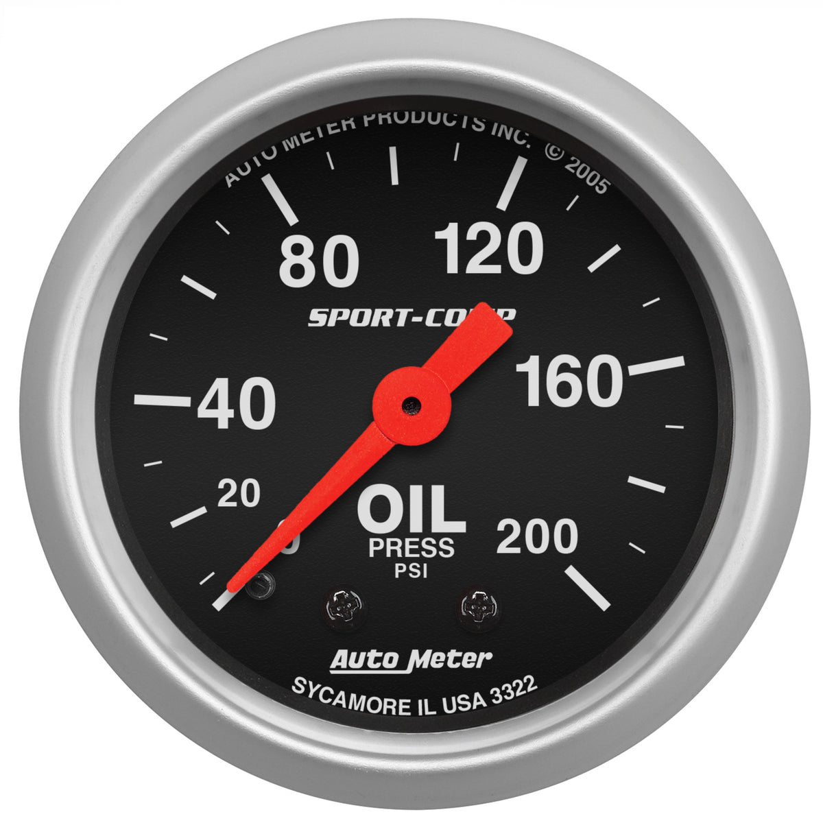 Autometer Sport Comp 52mm Mechanical 0-200 PSI Oil Pressure Gauge - 3322