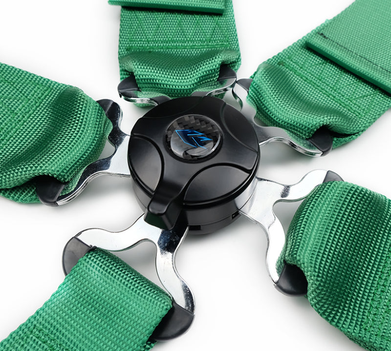 NRG 5PT 3in. Seat Belt Harness / Cam Lock - Green - SBH-B6PCGN - close-up view 2