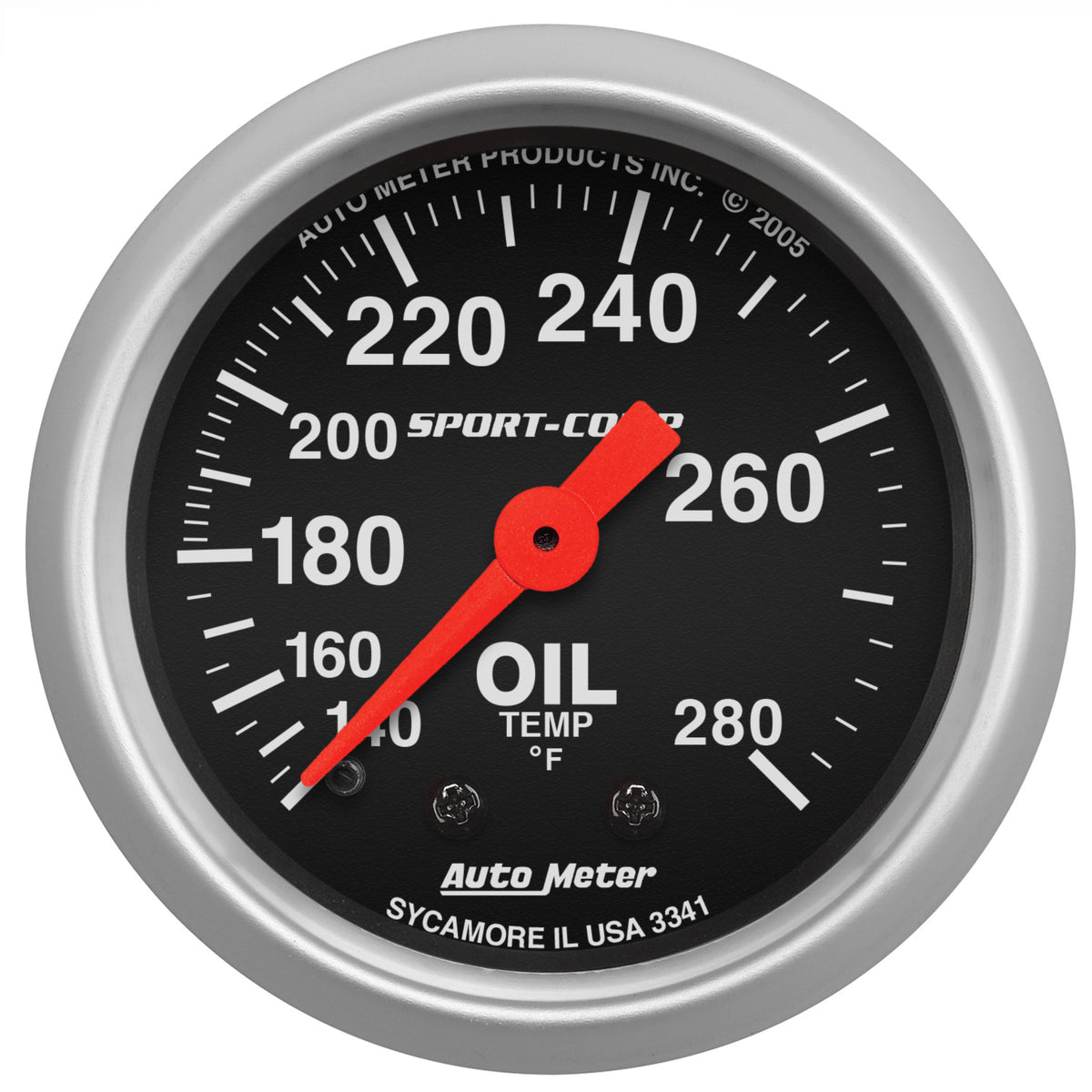 Autometer Sport-Comp 52.4mm 140-280 Deg F Mech Oil Temp Gauge - 3341