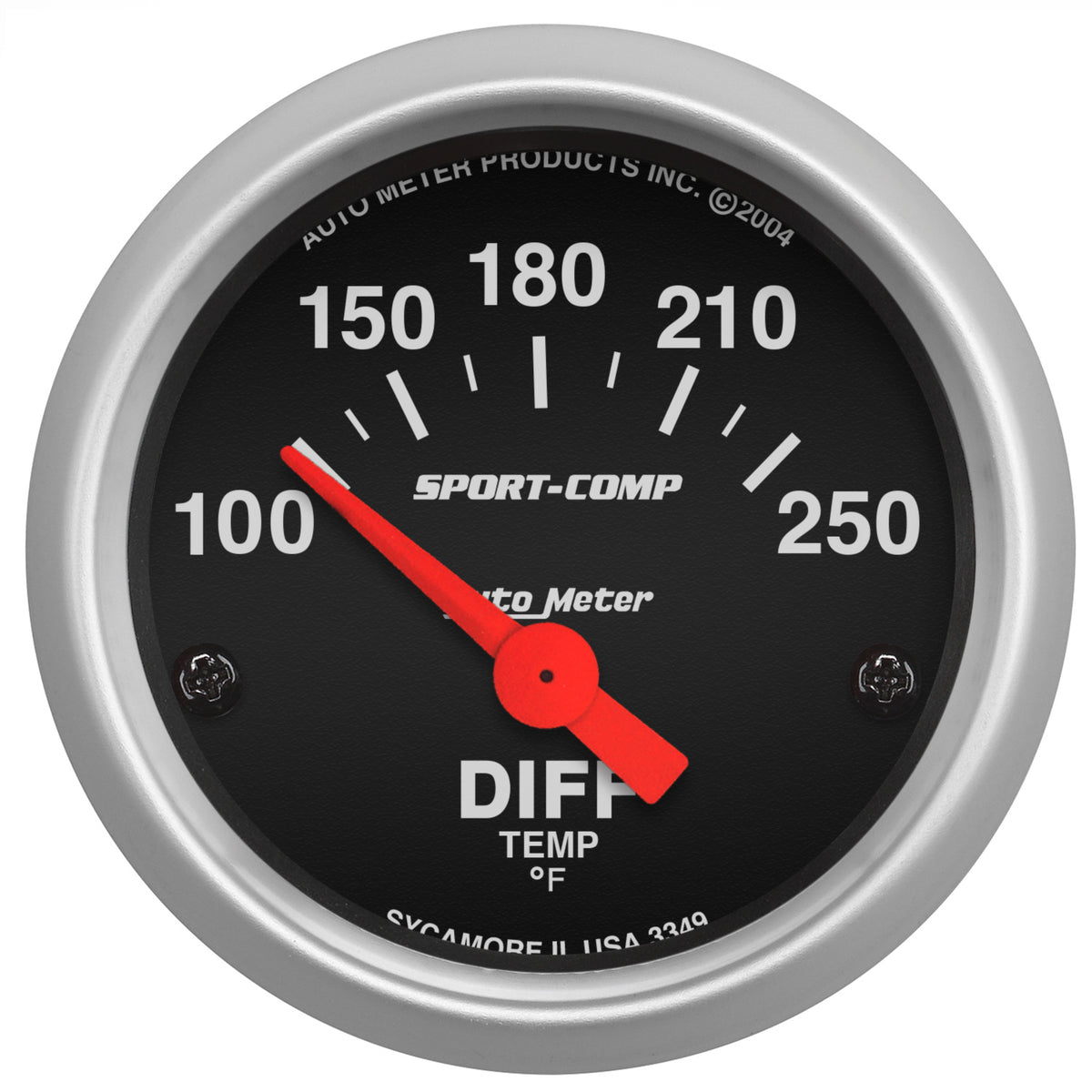 AutoMeter Gauge Differential Temp 2-1/16in. 100-250 Deg. F Electric Sport-Comp - 3349