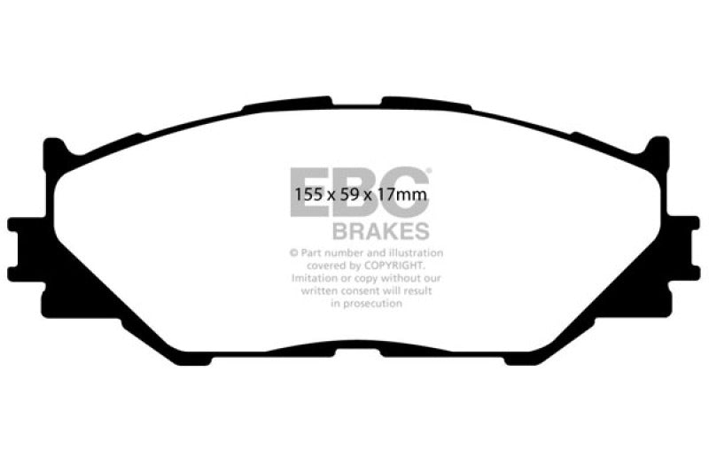 EBC 06-07 Lexus GS300 3.0 Ultimax2 Rear Brake Pads - UD1113 for 2006-2018 Lexus IS - front view