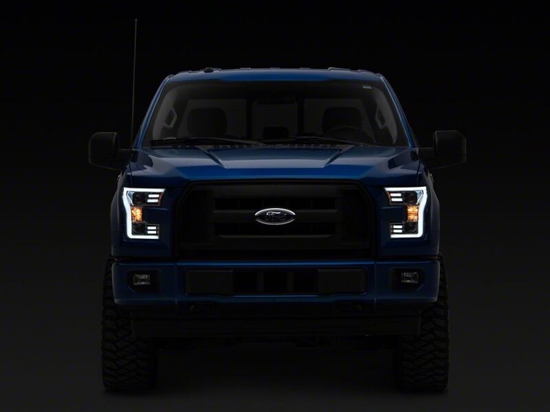 Raxiom 15-17 Ford F-150 Projector Headlights with LED Accent- Chrome Housing- Clear Lens - T542858 - close-up view 2