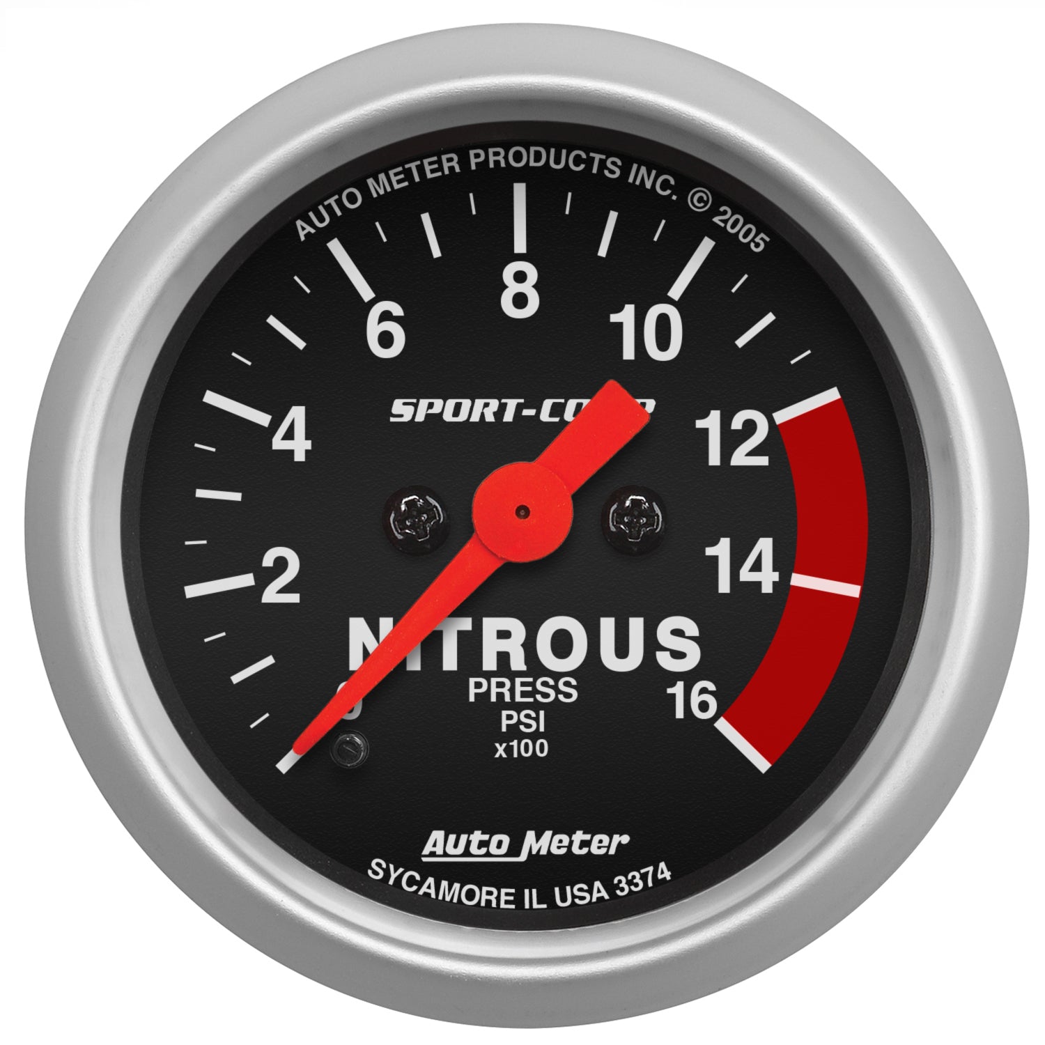 AutoMeter Gauge Nitrous Pressure 2-1/16in. 1600PSI Digital Stepper Motor Sport-Comp - 3374