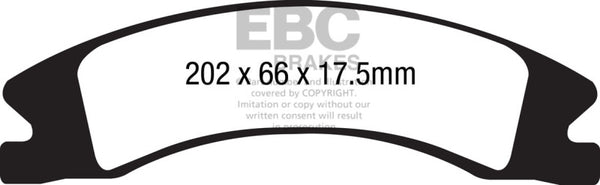 EBC 15+ Cadillac Escalade Ext/Esv 6.2 2WD Ultimax2 Front Brake Pads - UD1565 for 2011-2021 Chevrolet Silverado 2500 - front v