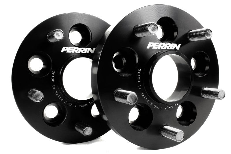 Perrin Wheel Adapter 20mm Bolt-On Type 5x100 to 5x114.3 w/ 56mm Hub (Set of 2) - PSP-WHL-220BK