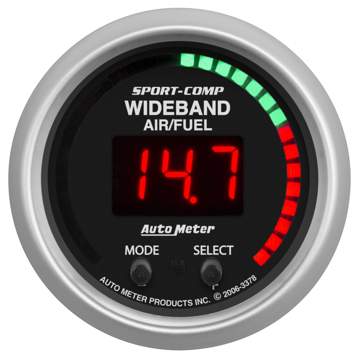 Autometer Sport-Comp 52mm Air/Fuel Ratio Pro Plus Digital w/ Peak & Warning Gauge - 3397