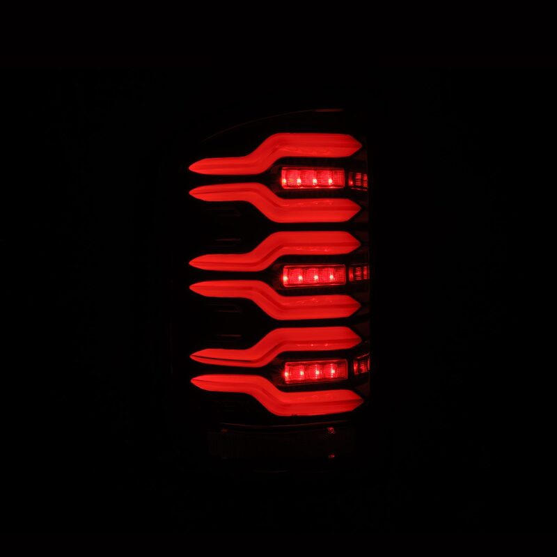 AlphaRex 14-18 GMC Sierra 1500/2500HD/3500HD LUXX-Series LED Tail Lights Alpha-Blk Actv Lgt Seq. Sig - 630030
