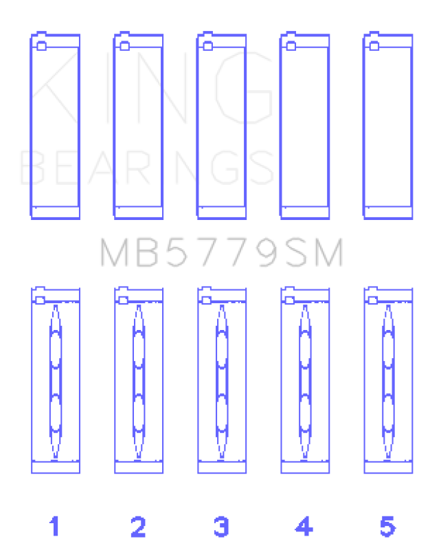 King Engine Bearings Audi CDaa/CDha/CDhb/CDab (Size +0.75mm) Main Bearing Set - MB5779SM0.75
