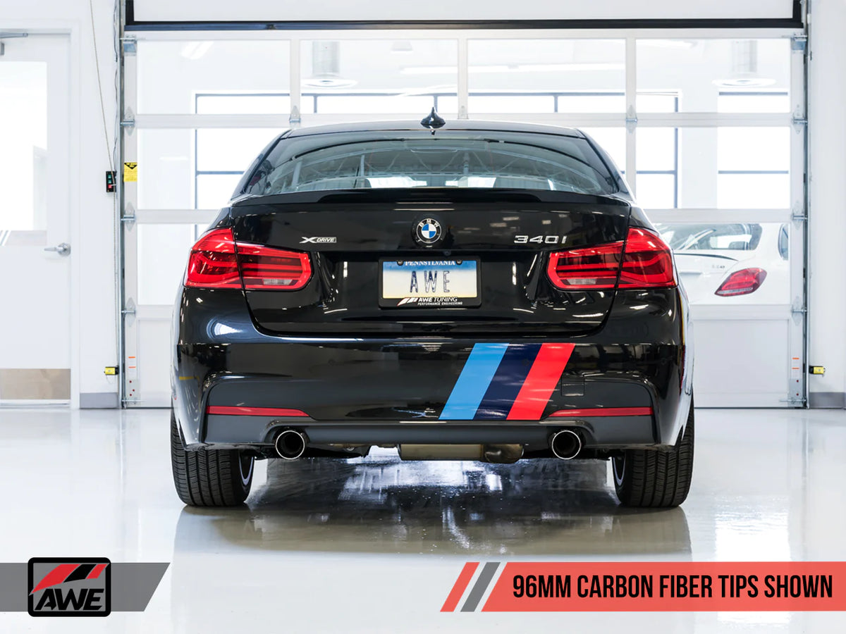 AWE Tuning BMW F22 M235i / M240i Touring Edition Axle-Back Exhaust - Diamond Black Tips (90mm) - 3010-33038