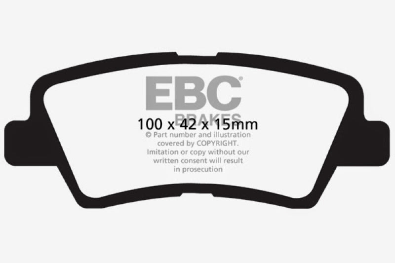 EBC 12 Hyundai Elantra 1.8 Yellowstuff Rear Brake Pads - DP41875R