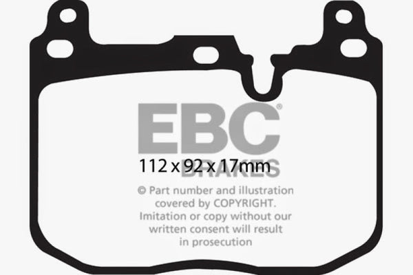 EBC 14+ BMW 228 Coupe 2.0 Turbo Brembo calipers Ultimax2 Front Brake Pads - UD1609 for 2014-2023 BMW 2 Series - front view