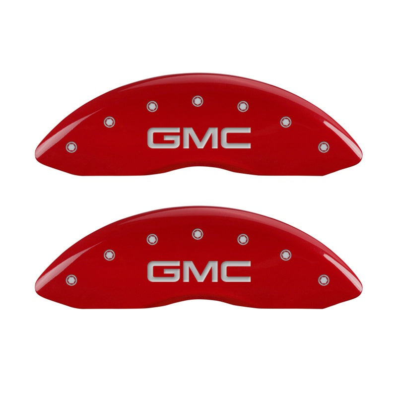 MGP 2 Caliper Covers Engraved Front GMC Red Finish Silver Characters 2008 GMC Canyon - 34213FGMCRD