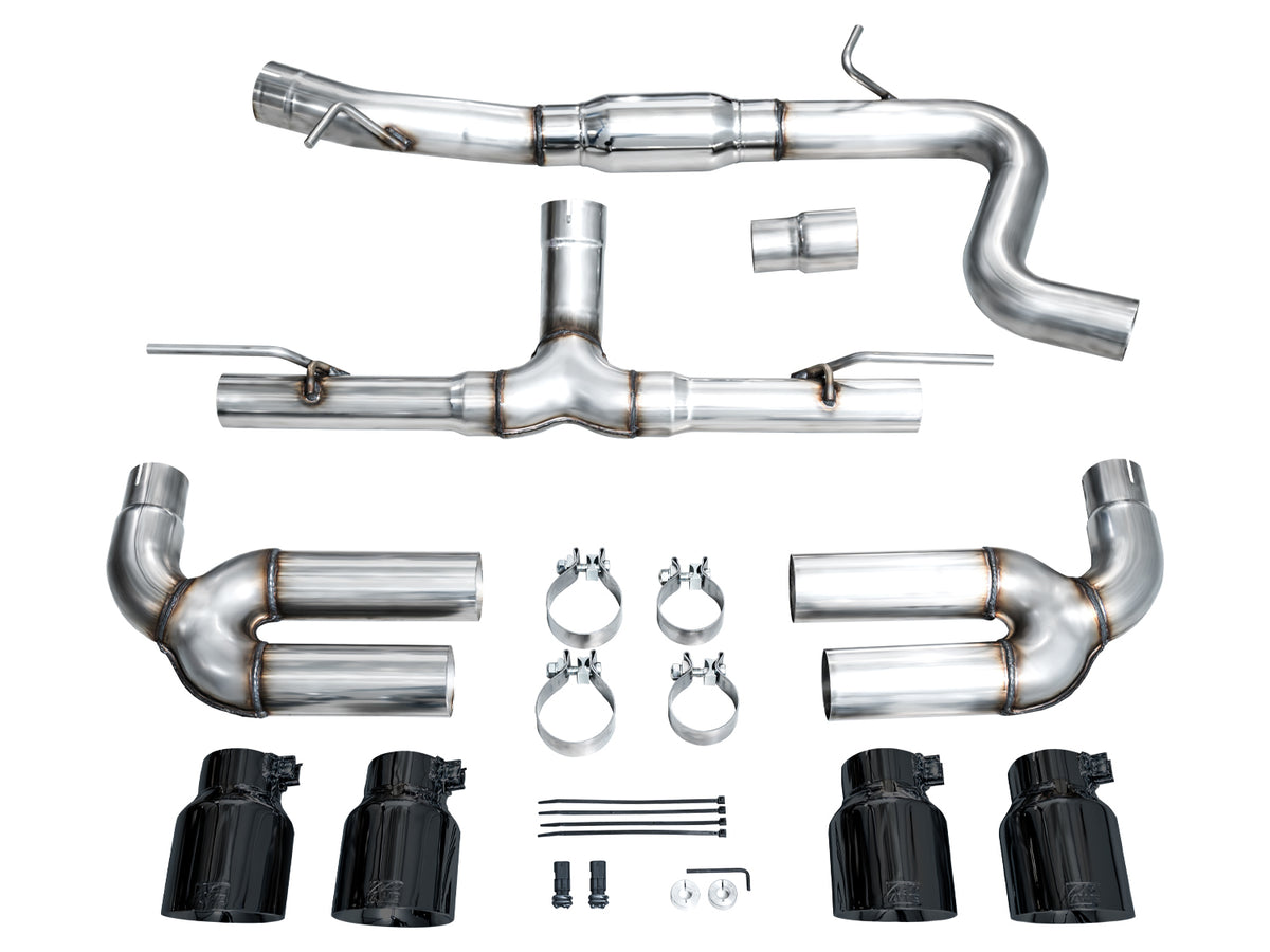 AWE 22-24 Audi 8Y S3 Track Edition Exhaust  - Diamond Black Tips - 3020-43897