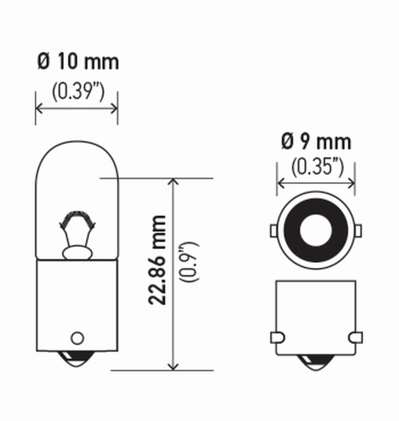 Hella Bulb 3893 12V 4W Ba9S T275 - 3893SB