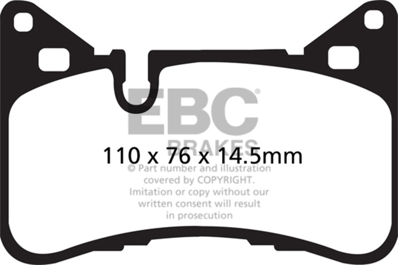 EBC 14 Mercedes-Benz C63 AMG (W204) 6.2 Yellowstuff Rear Brake Pads - DP42117R