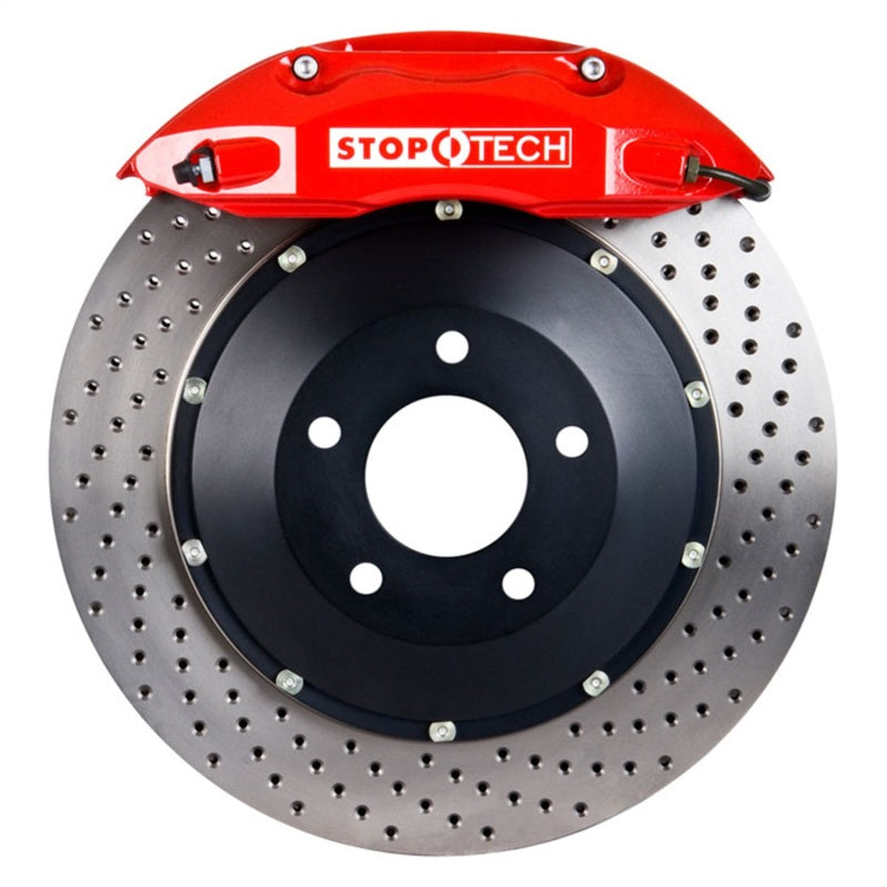 StopTech 08-09 BMW M3 (E92) V8 Rear 355x32 Red ST-40 Calipers Drilled Rotors/Pads/SS Lines - 83.160.0047.72