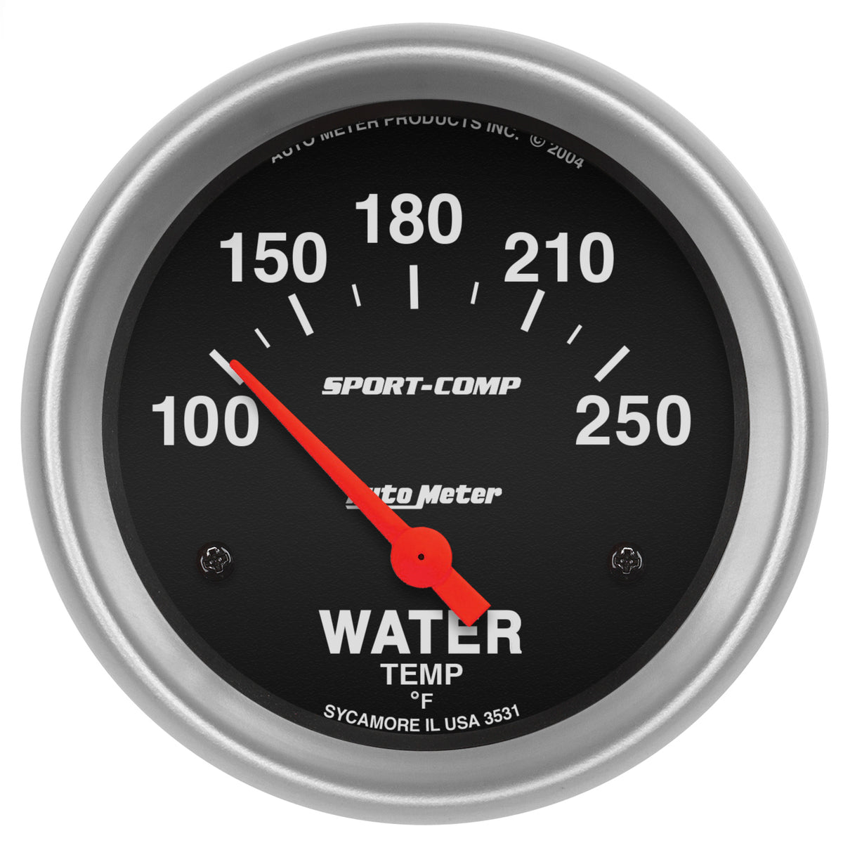 Autometer Sport-Comp 66.7mm 100-250 Deg F Short Sweep Electronic Water Temperature Gauge - 3531