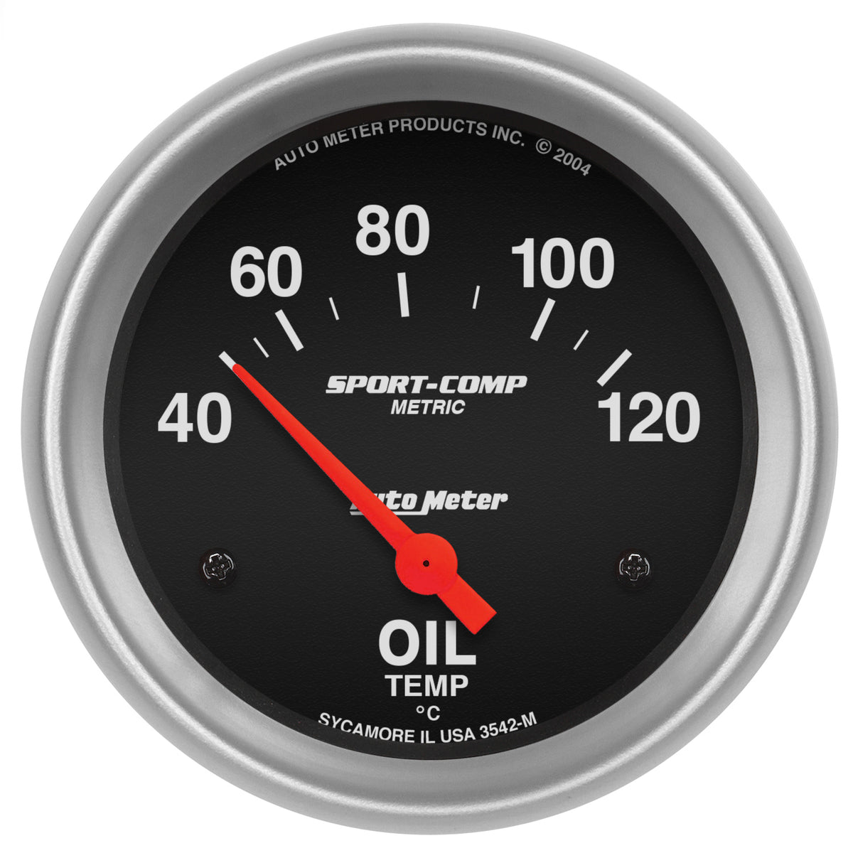 Autometer Sport-Comp 66.7mm 40-120 Deg C Short Sweep Electronic Oil Temperature Gauge - 3542-M