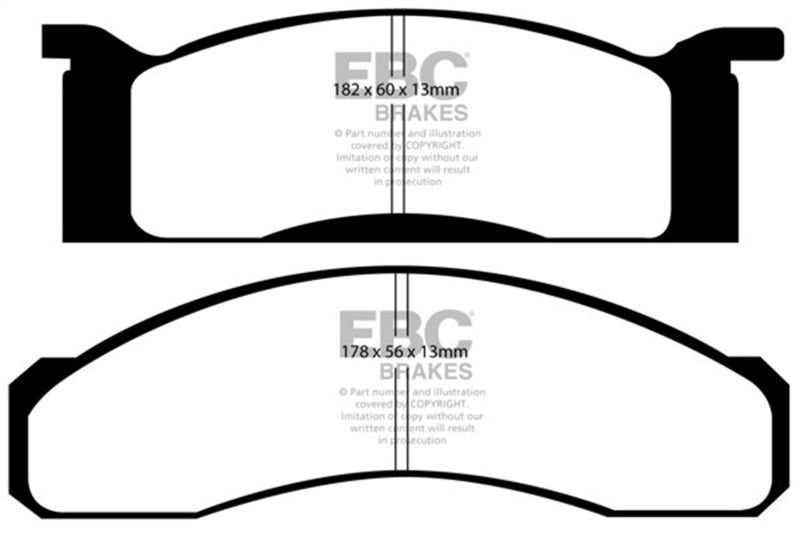 EBC 70 Ford Fairlane 4.1 Redstuff Front Brake Pads - DP31158C for 1968-1974 Mercury Cougar - front view