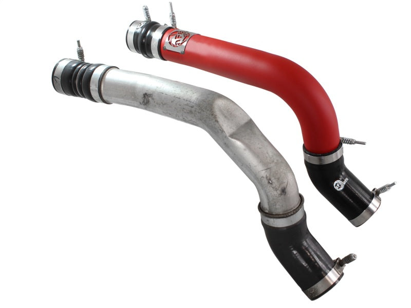 aFe BladeRunner 3in Red Intercooler Tubes Hot &amp; Cold Side Kit for 13-14 Dodge RAM Diesel 6.7L (td) - 46-20134-R