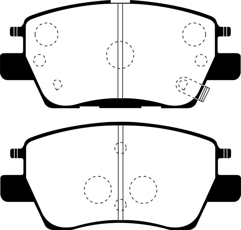 EBC 2016+ Chevrolet Cruze 1.4L Turbo (10.9in Front Rotor) Greenstuff Front Brake Pads - DP23052 for 2017-2023 Chevrolet Bolt