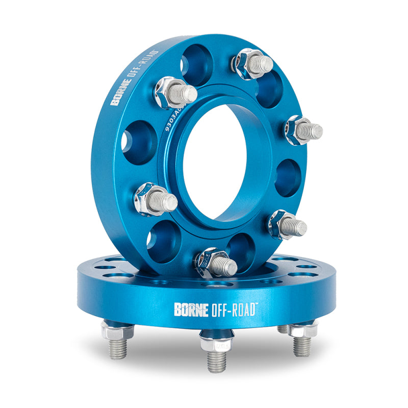 Borne Off-Road Wheel Spacers - 6x139.7 - 93.1 - 25mm - M12 - Blue - BNWS-001-250BL