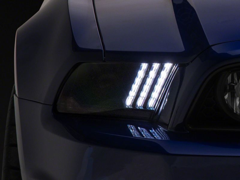 Raxiom 13-14 Ford Mustang LED Projector Headlights SEQL Turn Signals- Blk Housing (Clear Lens) - 426686