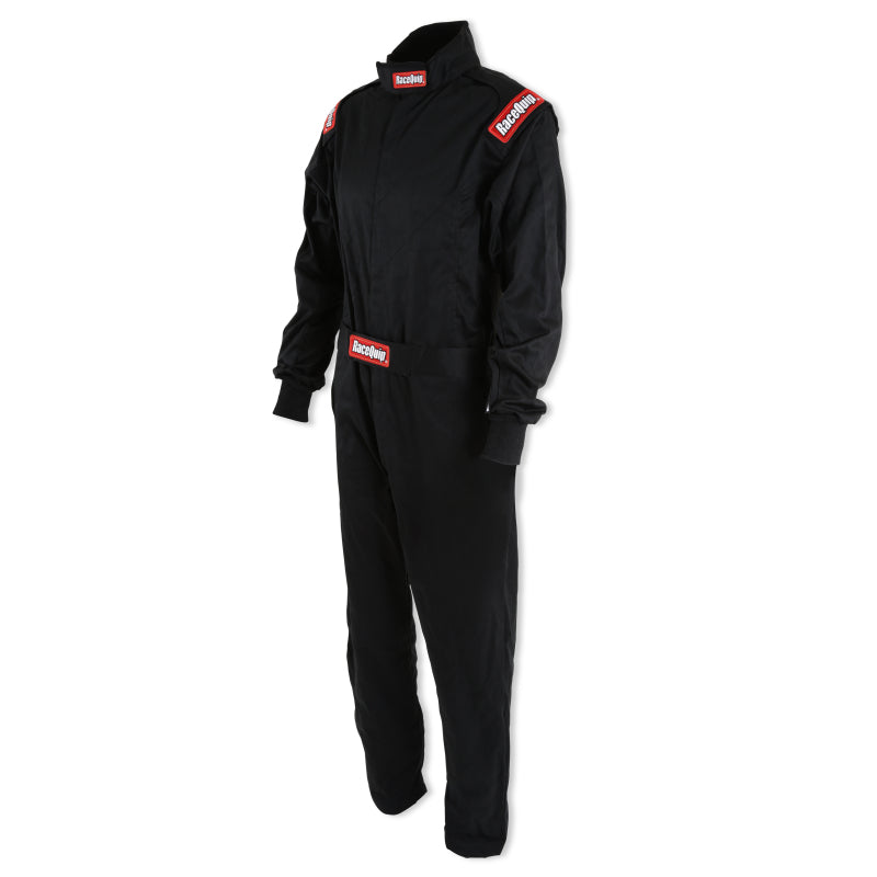 RaceQuip Black Chevron-1 Suit - SFI-1 M Tall - 130904RQP
