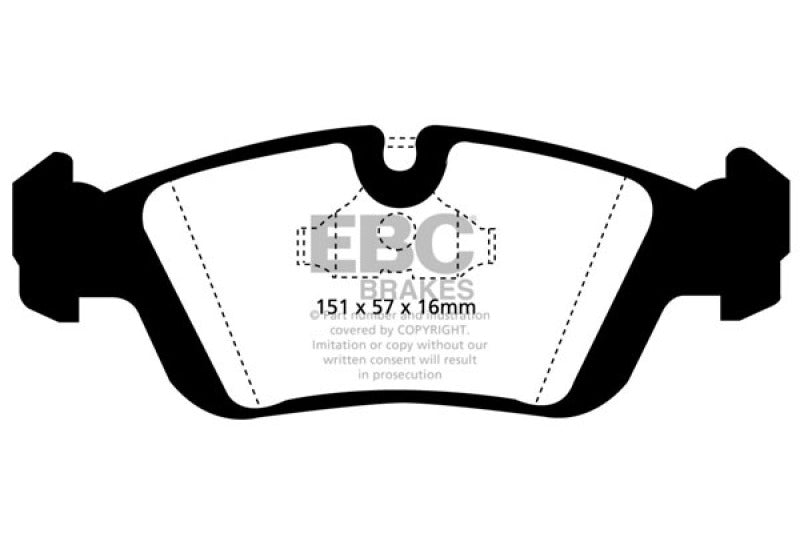 EBC 96-98 BMW Z3 1.9 Ultimax2 Front Brake Pads - UD558 for 1992-1999 BMW 3 Series - front view
