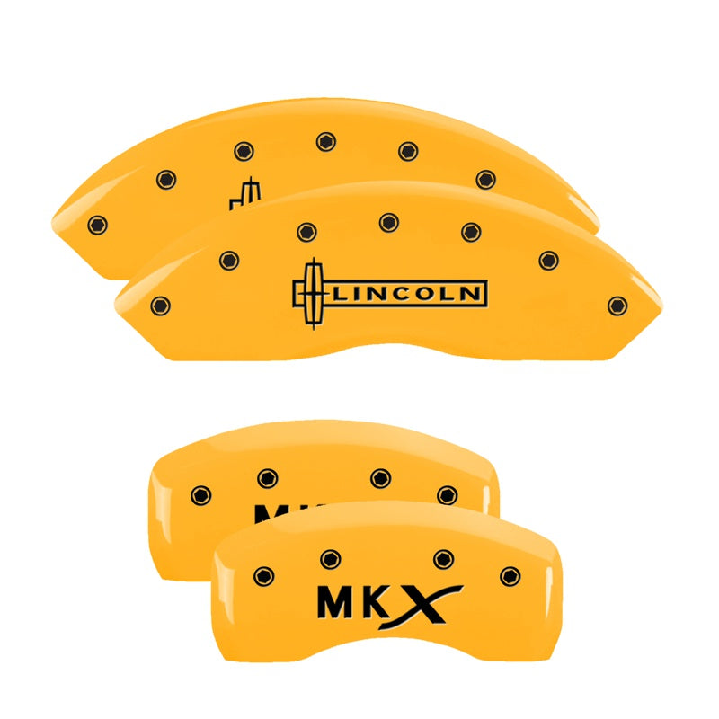 MGP 4 Caliper Covers Engraved Front Lincoln Rear MKX Yellow Finish Black Char 2010 Lincoln MKX - 36006SLCXYL
