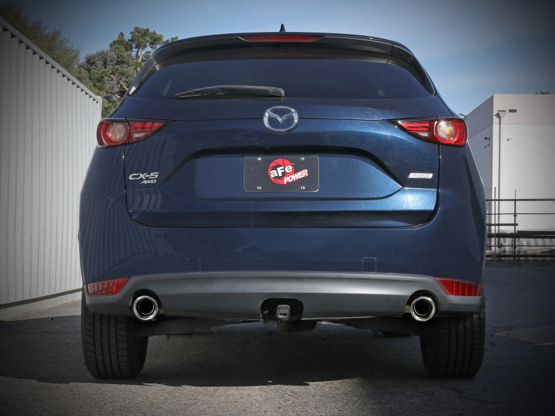 aFe Takeda 17-24 Mazda CX-5 2.5L (t) 2.5in. SS Axle-Back Exhaust System w/Polished Tips - 49-37021-P