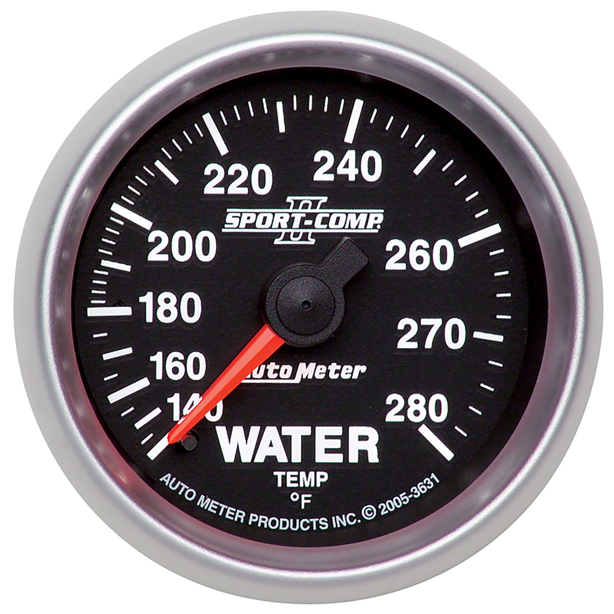 Autometer Sport-Comp II 2-1/16in 140-280 Deg Mechanical Water Temp Gauge - Black - 3631