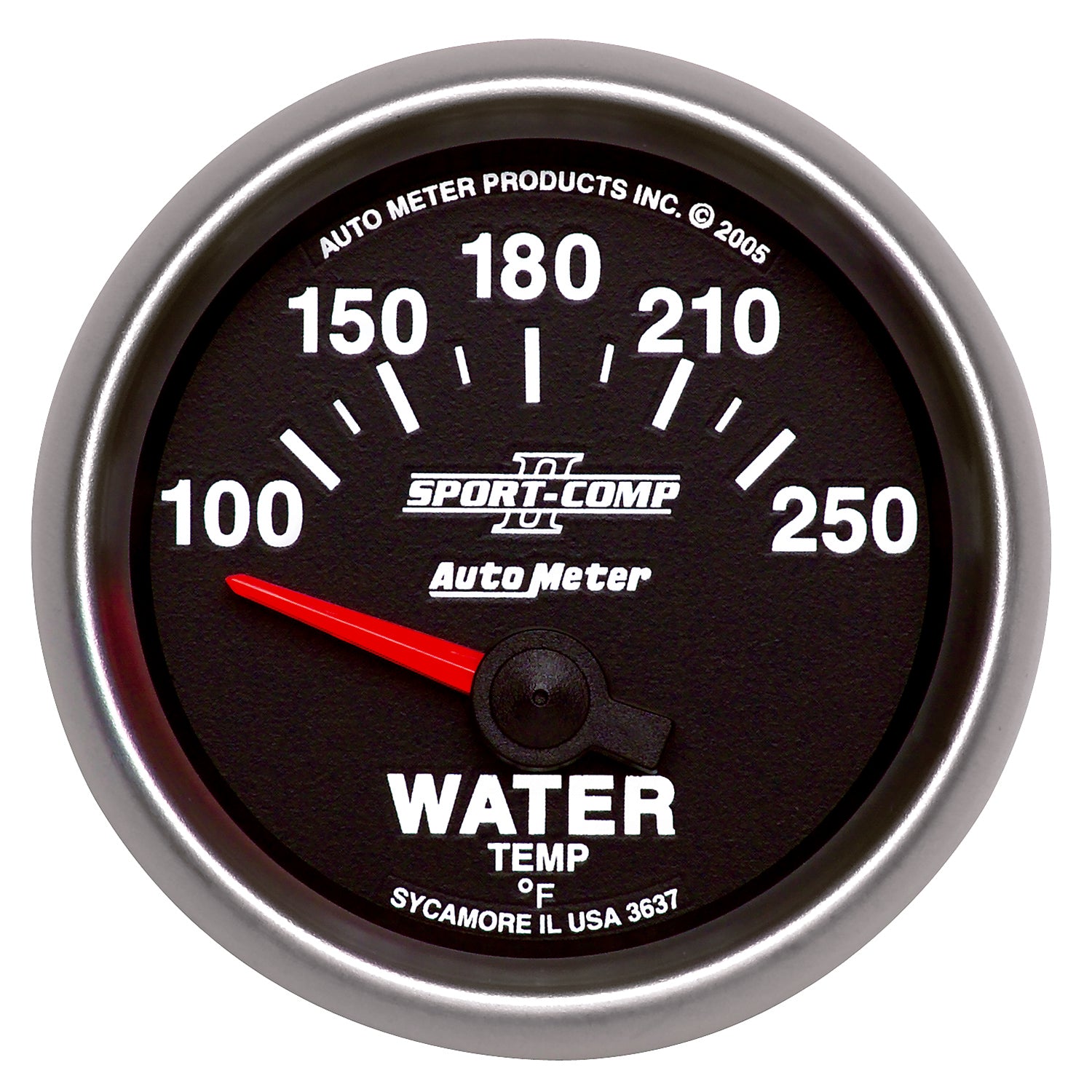 Autometer Sport-Comp II 52mm 100-250 F Short Sweep Electronic Water Temperature Gauge - 3637