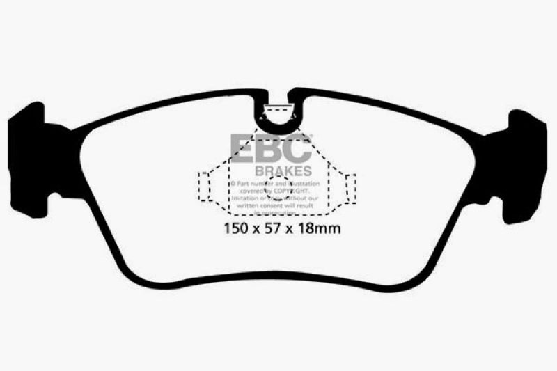 EBC 99-02 BMW Z3 2.5 Ultimax2 Front Brake Pads - UD781 for 1999-2005 BMW 3 Series - front view