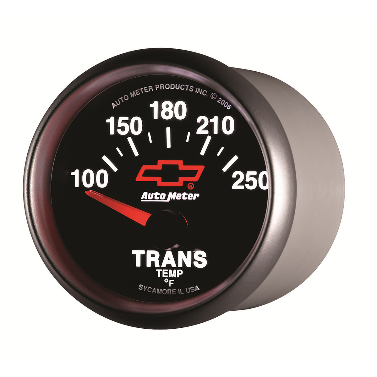 Autometer GM Bowtie Black 2-1/16in 100-250 Degree F Electronic Transmission Temperature Gauge - 3649-00406