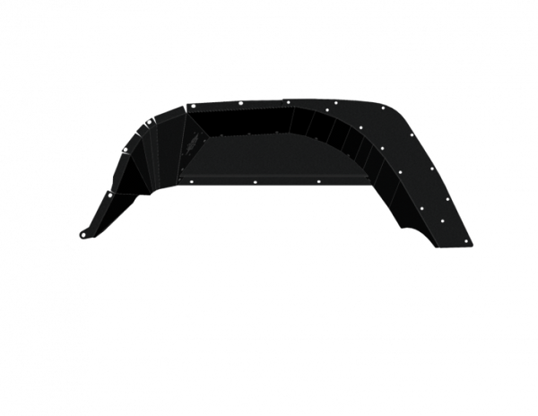 Road Armor 18-21 Jeep Gladiator JL Stealth Rear Fender Liner Body Armor - Black Steel - 520LFRSB for 2020-2021 Jeep Gladiator - front view