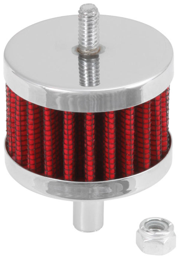 K&N Steel Base Crankcase Vent Filter 3/8in OD Tube  2in OD 1-1/2in Height - 62-1090 by K&N Engineering - front view