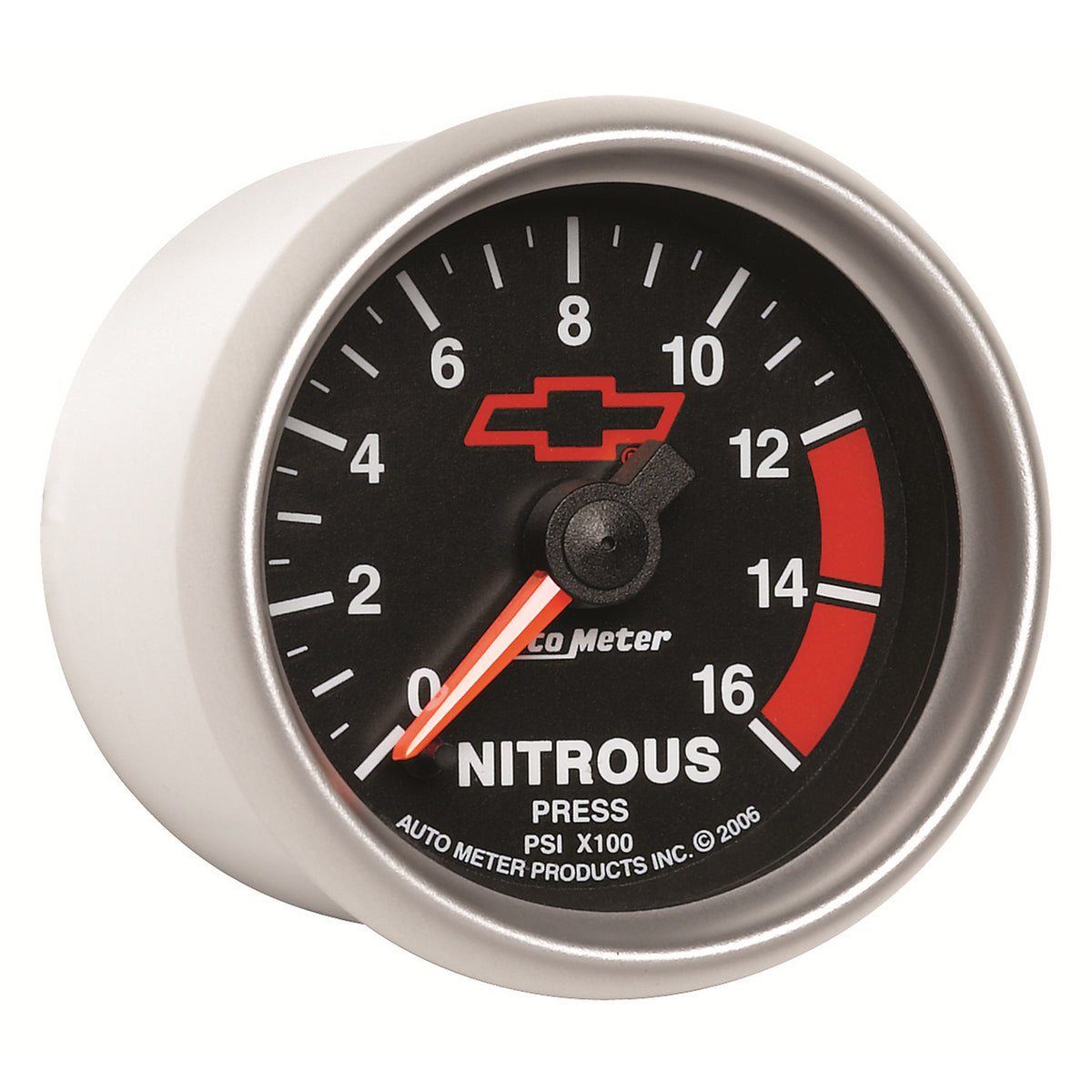 Autometer GM Bowtie Black 2-1/16in 0-1600 PSI Nitrous Pressure - Digital Stepper Motor - 3674-00406