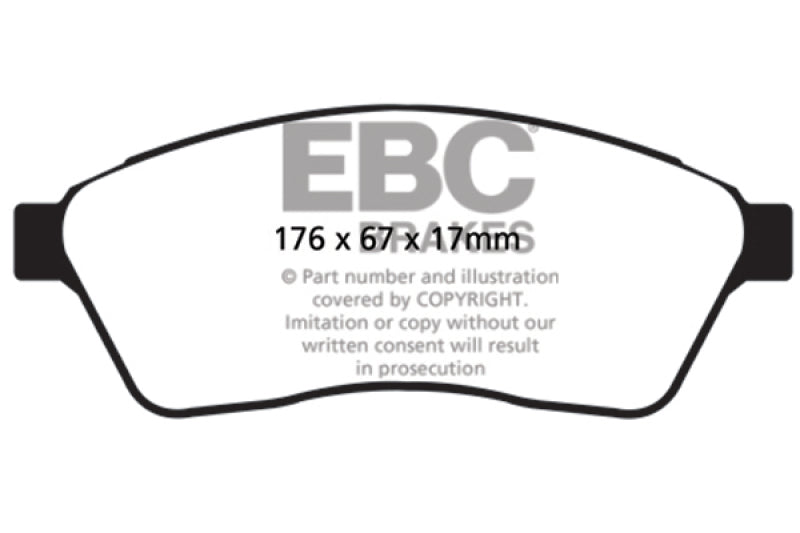 EBC 08-13 Cadillac CTS 3.0 Ultimax2 Rear Brake Pads - UD1337 for 2008-2019 Cadillac CTS - front view