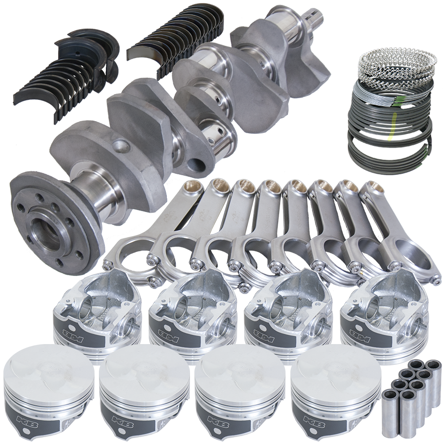 Eagle Chevy 350 3.480in Crank 6.000in H-Beam -3.7cc Flat Top 4.060in Pistons Balanced Assembly - B12311060 - front view