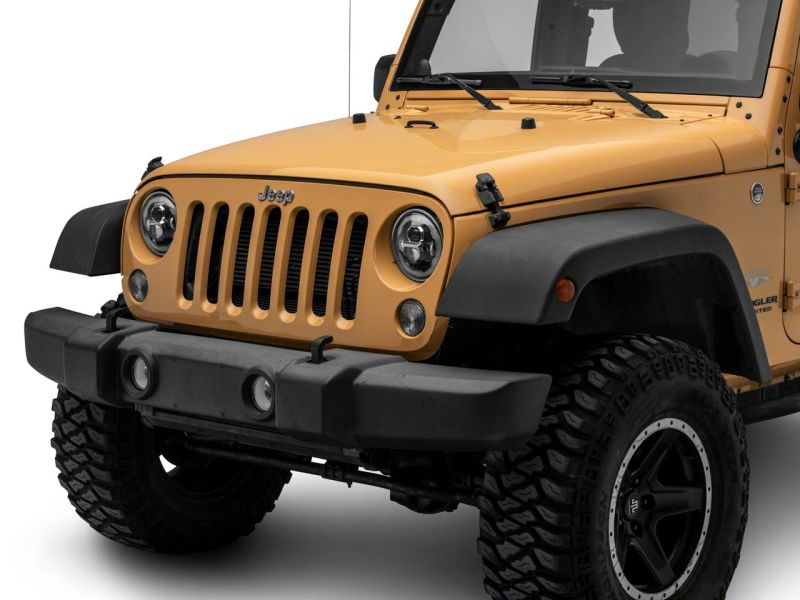 Raxiom 07-18 Jeep Wrangler JK Axial 7-In LED Headlights w/ DRL Turn Signals- Blk Housing (Clear) - J173078