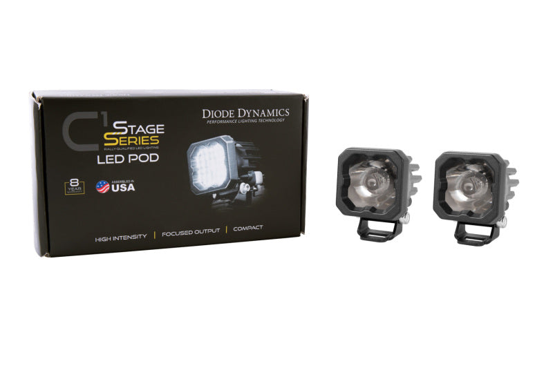 Diode Dynamics Stage Series C1 LED Pod Pro - White Flood Standard ABL (Pair) - DD6460P